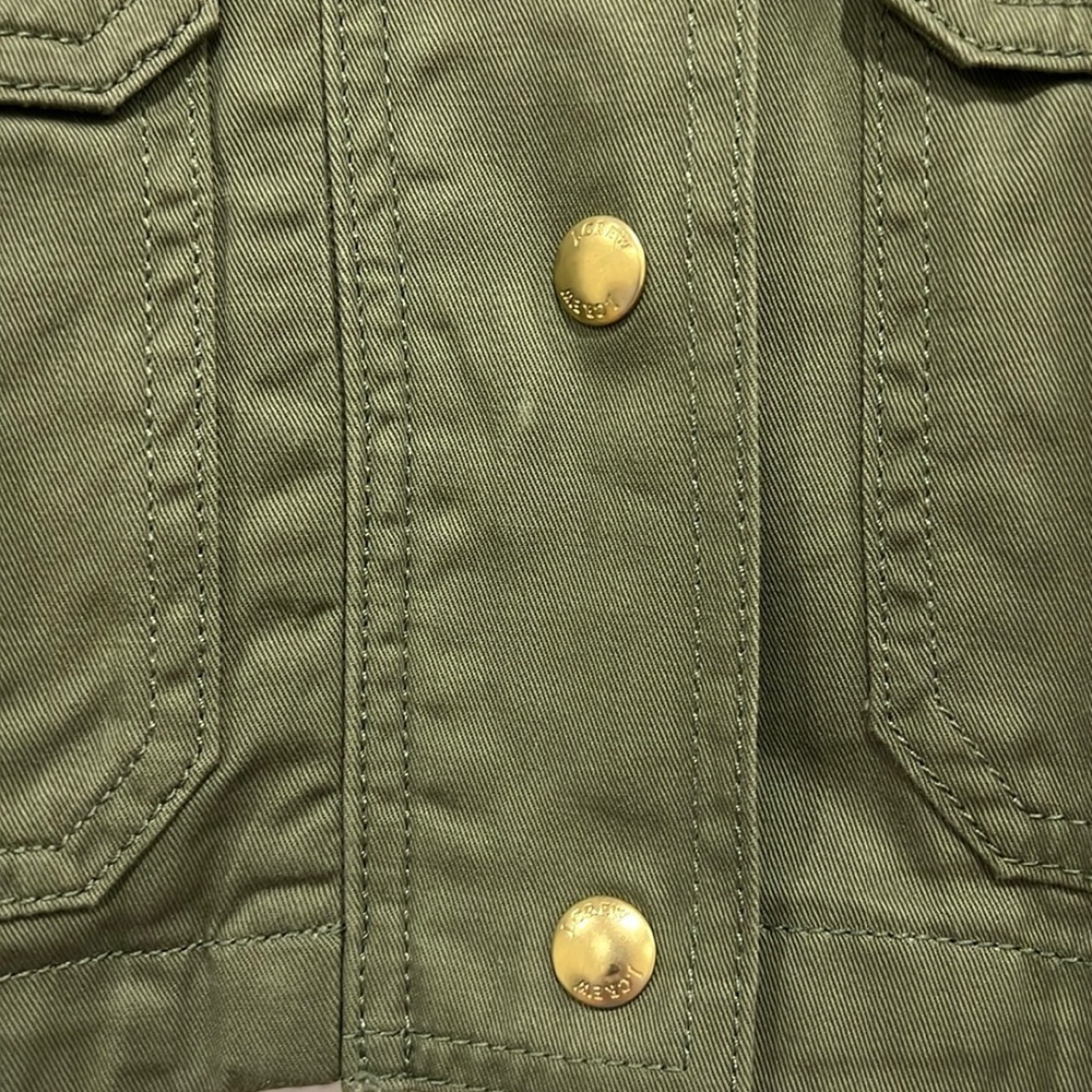 J Crew Factory Twill Utility Jacket Womens Green Size Small Petite SP - Picture 5 of 9